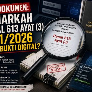 Uji Dokumen : Benarkah Pasal 613 Ayat (3) UU 1/2026 Atur Bukti Digital ?